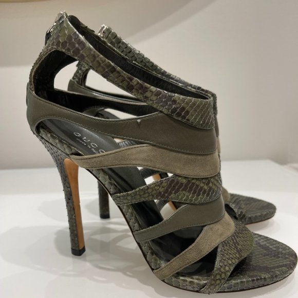 Gucci Snakeskin Stiletto Sandals - Picture 5 of 6